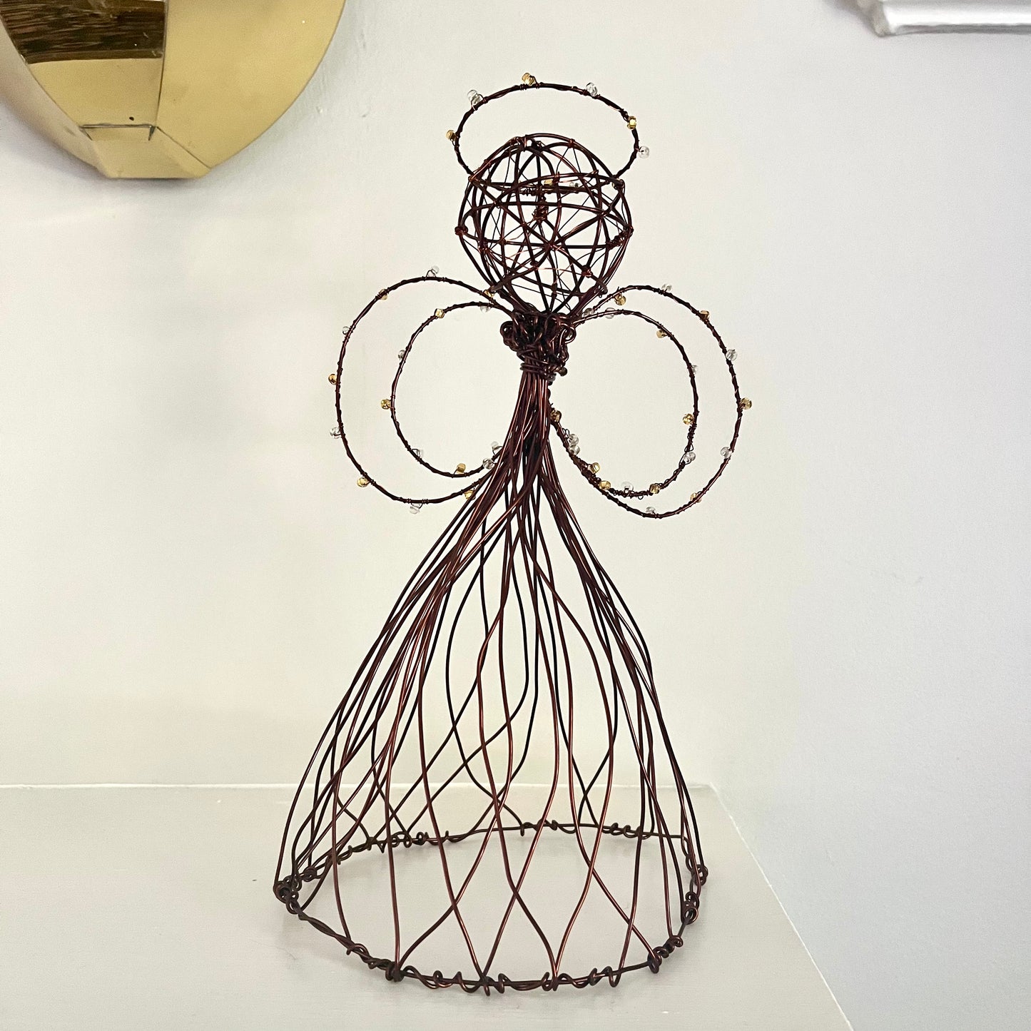 copper wire angel tree topper